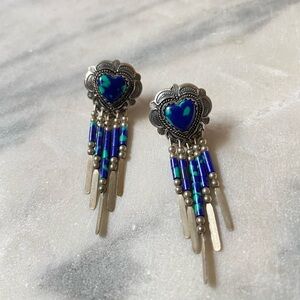 Vintage Quoc QT heart sterling earring